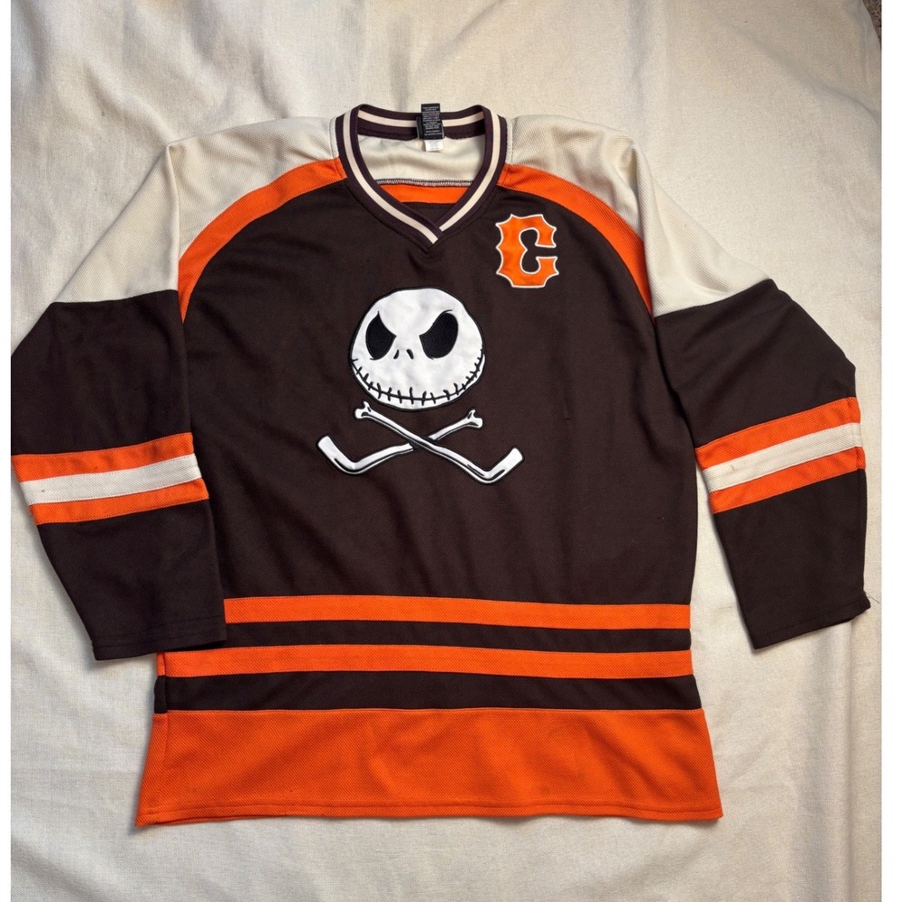 Halloween Nightmare Before Christmas Skellington 31 Hockey Jersey Mens